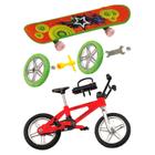 Kit Bicicleta De Dedo Com Skate De Dedo E 5 Acessórios Bmx - Art Brink