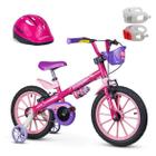 Kit Bicicleta Infantil Aro 16 Top Girls + Capacete + Sinalizador LED