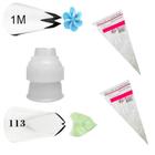 Kit Bicos De Confeitar Wilton 1M e 113 Adaptador e Sacos de Confeitaria