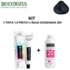 Kit bio extratus 1 tinta 1.0 preto + 1 água oxigenada 20 vol