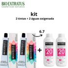 KIT BIO EXTRATUS 2 TINTAS 6.7 e 2 ÁGUAS OXIGENADA 20VOLUMES