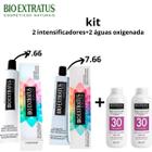 Kit bio extratus 2 tintas 7.66 +2 aguas oxigenada 30 volumes