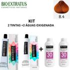 Kit bio extratus 2 tintas 8.4 +2 aguas oxigenada 30 volumes
