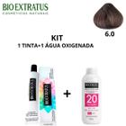 Kit bio extratus tinta 6.0 + água oxigenada 20volumes