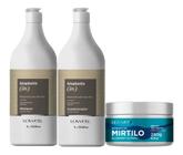 Kit Bioplastia In Shampoo + Condicionador 1 Litro + Máscara Mirtilo 240g Lowell