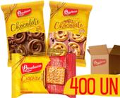 Kit Biscoito Sachê Bauducco Choco + Leite+ Cream Cracker 400