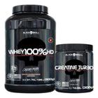 Kit Black Skull Whey 3w 100% Hd 900g + Creatina Turbo 300g