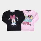 Kit Blusa Moletom Infantil Disney Manga Longa Minnie Mouse Menina - 2 Peças