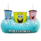 Kit Bob Esponja Almofada Suede Balde Pipoca + Copos Oficial