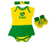 Kit Body Bebê Brasil 3 Peças Menina - Torcida Baby
