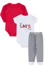 Kit Body Bebê Feminino Branco Love