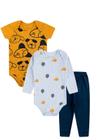 Kit Body + Calça enxoval Menino 3 Peças Roupinha de criança Conjunto Bebe cachorrinho