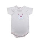 Kit body manga curta raglan com orelhinhas urso - feminino - 3 unidades - tamanho rn ao g 2116r