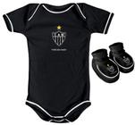 Kit Body Preto + Pantufa Bebê Atletico Mineiro Torcida Baby Unisex