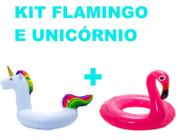 Kit Boias Para Adultos Unicórnio Gigante e Flamingo Rosa