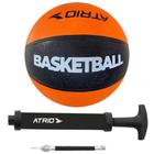 Kit Bola de Basquete 75cm Resistente Bomba de Ar Manual Portátil Átrio ES397