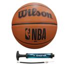 KIT Bola de Basquete NBA Wilson DRV Laranja + Bomba de Ar