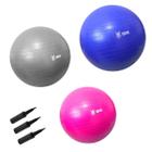 Kit Bola Pilates Suiça Fisioterapia 55 65 75Cm Odin Fit