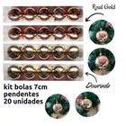 Kit Bolas Amor e Paz 7cm 20 Unidades Rosê e Dorada