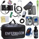 Kit Bolsa Cores Aparelho Pressao Esfigmomanometro Medidor de Glicose Completo Enfermagem Pa Med