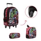 Kit Bolsa Escolar Infantil Avengers Carrinho Passeio Creche