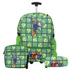 Kit Bolsa Escolar Masculina Super Luigi Carrinho Creche G