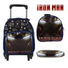 Kit Bolsa Escolar Rodinha Menino Iron Man Lancheira Estojo