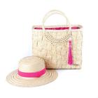 Kit Bolsa Feminina Miami Palha + Chapéu Feminino Casual