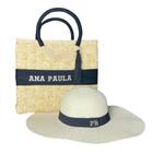 Kit Bolsa Feminina Palha Miami + Chapéu Tropical Aba Longa