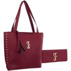 kit bolsa feminina sacola com alça com linda carteira