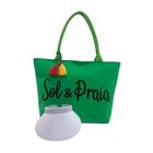 Kit Bolsa Feminina Verde Praia e Viseira Viagem Verão Piscina Resistente Lançamento