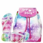 Kit Bolsa Infantil Juvenil Feminino Mochila Chinelo Tie Dye Estrelas Magicc