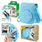 Kit Bolsa Instax Mini Azul Com Caixa De Presente + 20 Fotos + Filme Sky Blue
