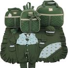 Kit bolsa maternidade 3 peças laço verde militar + saída maternidade