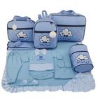 Kit bolsa maternidade 5 peças nuvem azul + saida maternidade