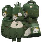 Kit bolsa maternidade 5 peças urso imperador verde militar + saida maternidade