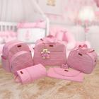 Kit bolsa maternidade menino menina 5 peças luxo rosa