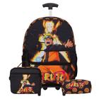 Kit Bolsa Mochila Escolar Naruto Shippuden Rodinha Passeio - TOYS 2U