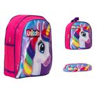 Kit Bolsa Mochila Escolar Unicórnio Menina Creche Barata - TOYS 2U