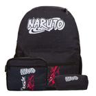 Kit Bolsa Mochila Juvenil Grande Naruto Anime Costa Passeio