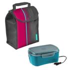 Kit Bolsa Térmica Lunch 4,2 L + Marmita Elétrica Bivolt Azul Refeição - Soprano