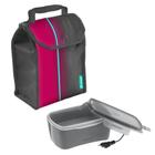 Kit Bolsa Térmica Lunch 4,2 L + Marmita Elétrica Bivolt Cinza Refeição - Soprano