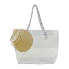 Kit Bolsa Transparente e Viseira Feminina Praia Mercado Verão Resistente Reforçada