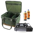 Kit Bolsa Viagem Camping e Pesca Camp Bag Ntk + Fogareiro Frontier Preto + 2 Campgas Nautika