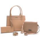 Kit Bolsas Feminina com Carteira Santorini Handbag Nude