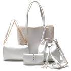 Kit Bolsas Femininas 4 Bolsas Diferentes Transversal Ombro Carteira Média Grande