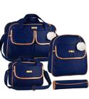 Kit Bolsas Maternidade com mochila e trocador azul marinho