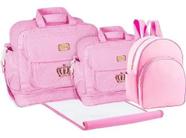 Bolsa Mochila Maternidade Donna Laço Bebê LB Kyara Rosa Quartz