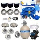 Kit Bomba E Filtro P/ Piscina + Leds 9w Alvenaria Até 44m³ - Zizi Piscinas