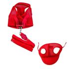 Kit Boné E Coleira Peitoral Para Pets Vermelho Eg